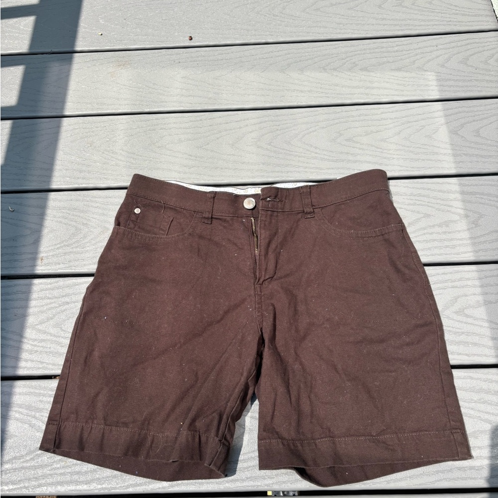 Lee Men's Dark Brown Flat Front Shorts